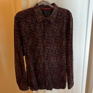 Perry Ellis “Stretch” Size Large. Multicolored, mostly Maroon/purple with blues